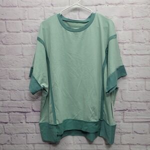 NEW Three Crazy Chicks Boxy Top Womens XL Oversized Boho Chic Travel Loungewear